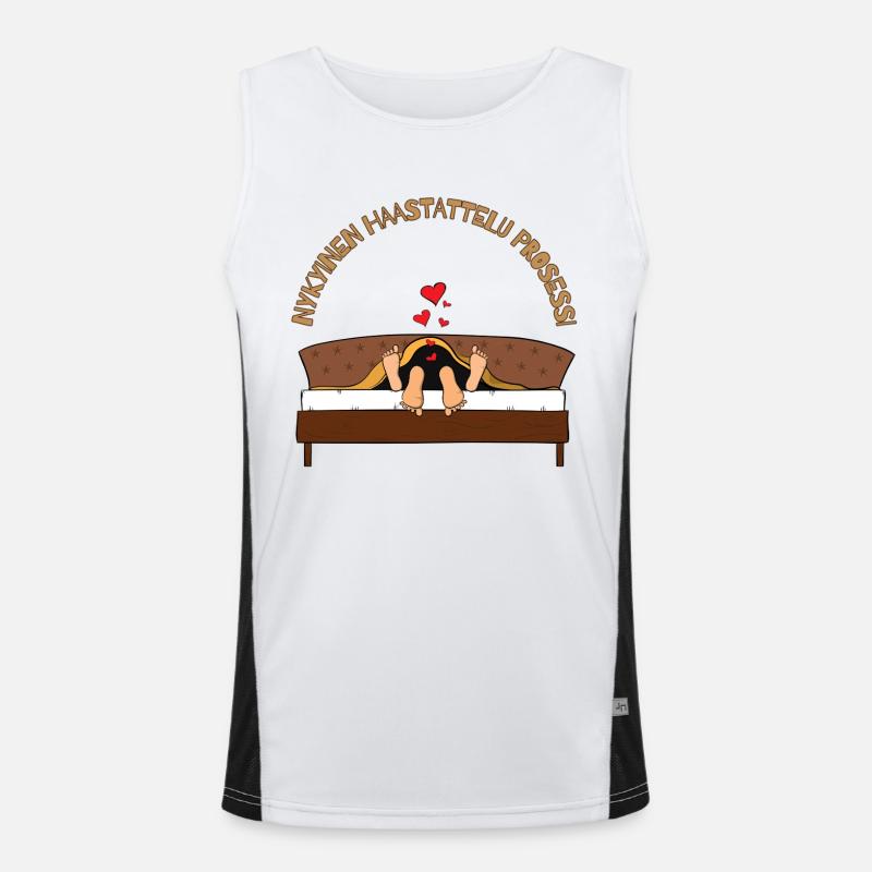 The current interview process. - Men's Functional Contrast Tank Top  - white/black