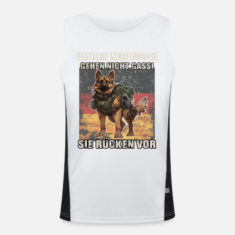 Hunde Sprüche Hundebesitzer Geschenk Schäferhund Funktionelles Kontrast-Tank Top für Männer 