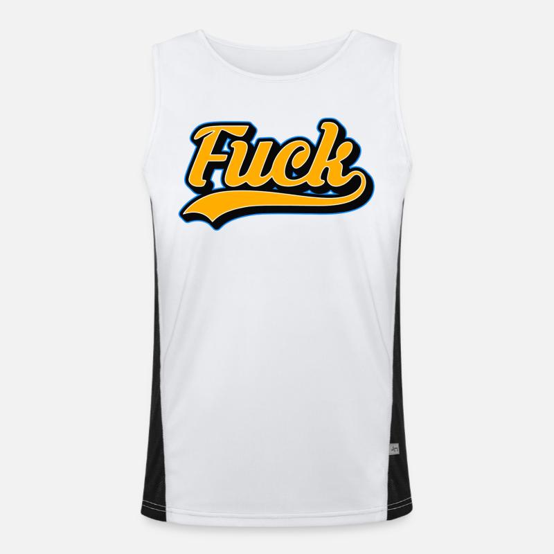 F-Word Retro Script Men's Functional Contrast Tank Top 