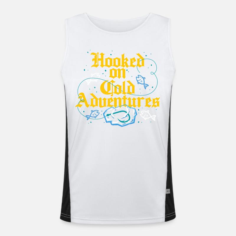 Eisangeln Hooked On Cold Adventures Funktionelles Kontrast-Tank Top für Männer 