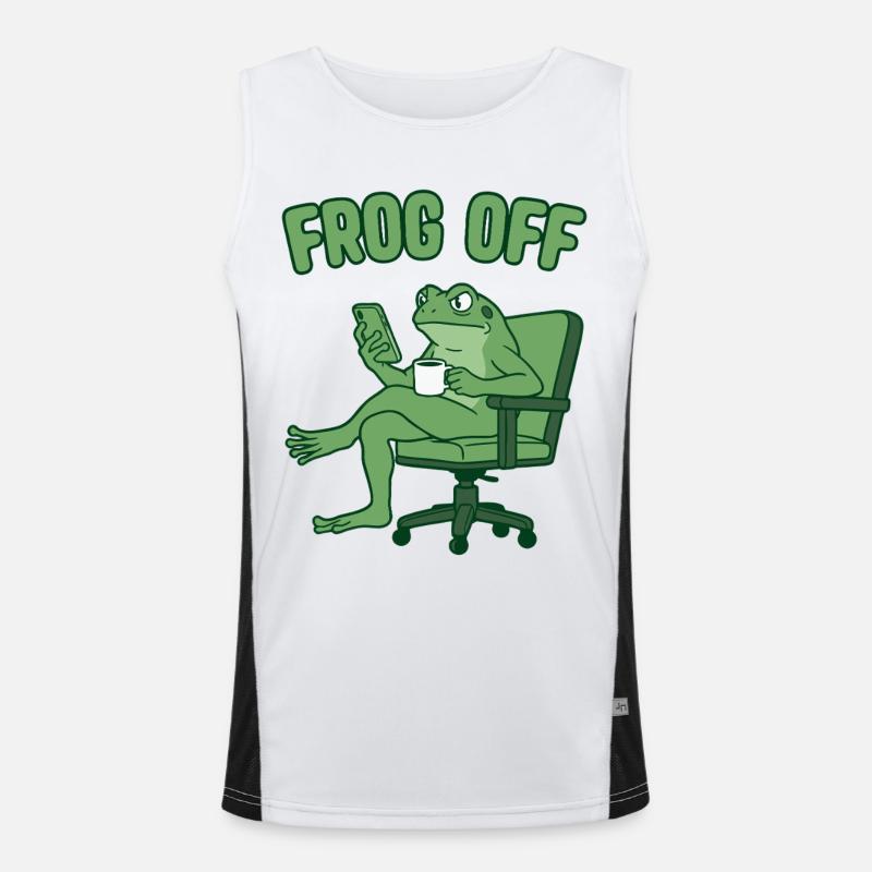 Funny Frog gaming at Smartphone Frog off  Funktionelles Kontrast-Tank Top für Männer 
