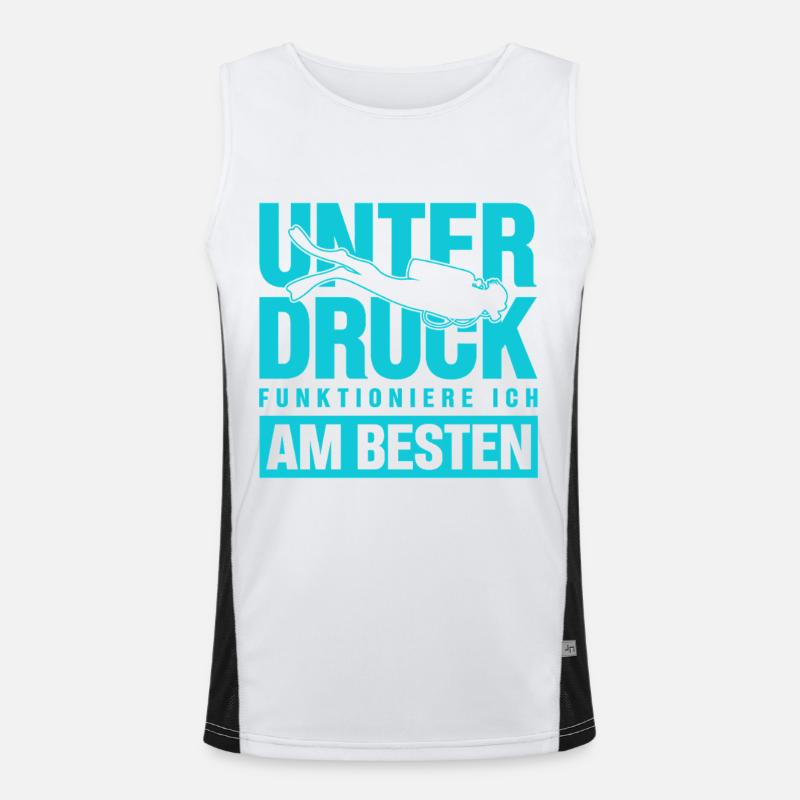 I function best under pressure divers - Men's Functional Contrast Tank Top  - white/black