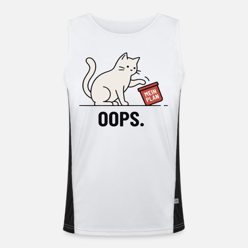 Mon plan... Oups – Chat drôle Débardeur respirant contrasté Homme 