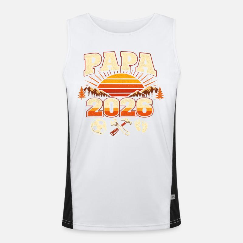 Papa 2026 Loading Geschenk Werdender Vater Funktionelles Kontrast-Tank Top für Männer 