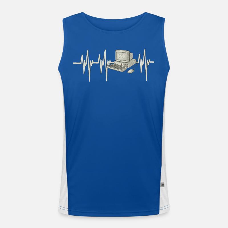 Heartbeat Computer Men's Functional Contrast Tank Top 