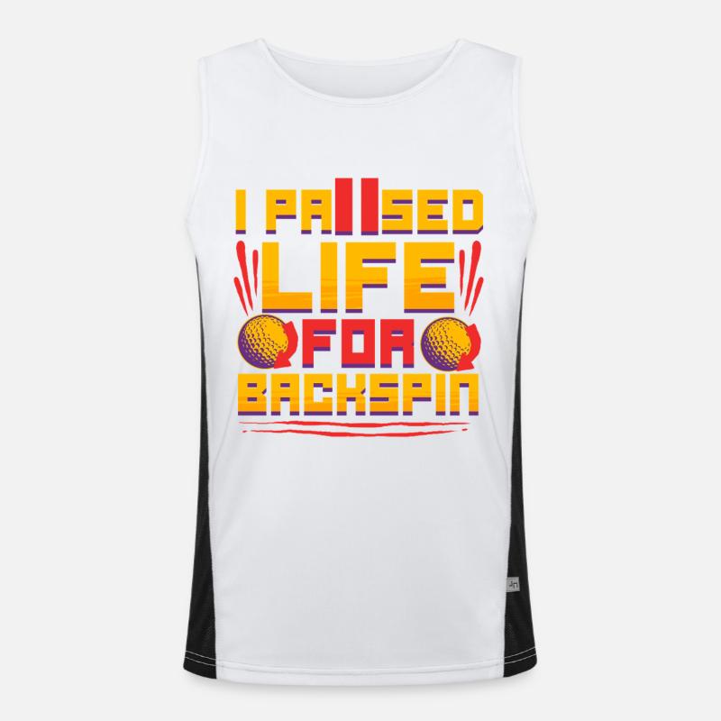 Golfsimulator I Paused Life For Backspin Funktionelles Kontrast-Tank Top für Männer 