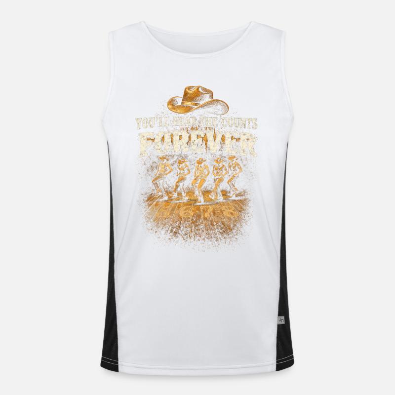 Line Dance Line Dancer Hear The Counts Forever Funktionelles Kontrast-Tank Top für Männer 