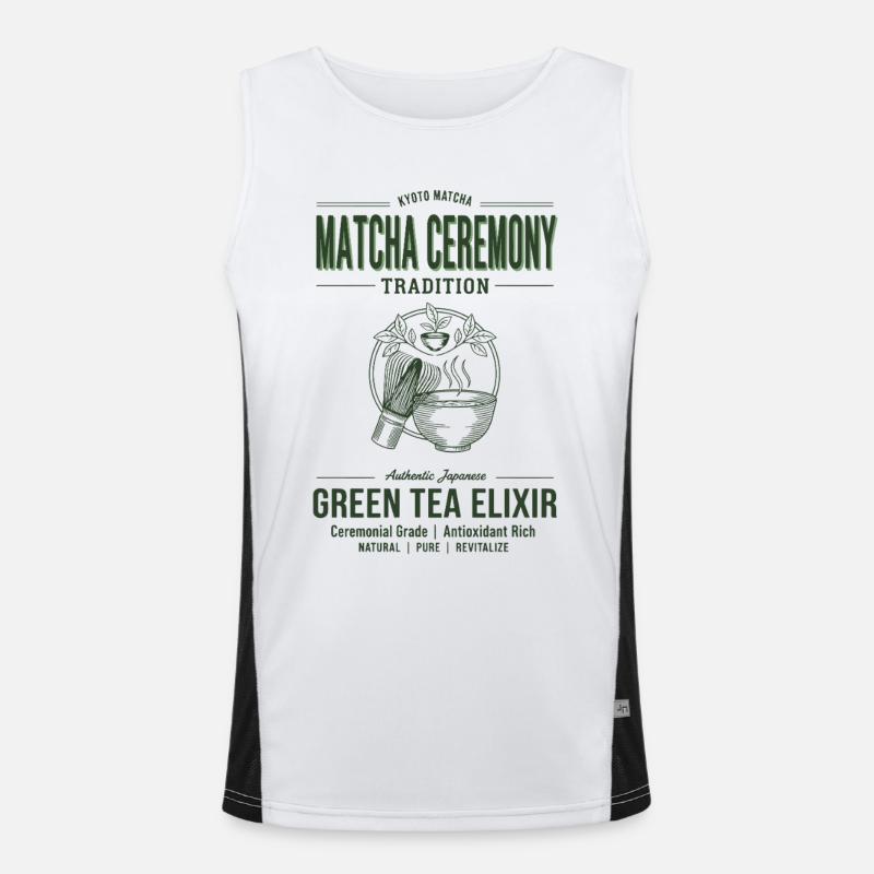 Matcha Ceremony Tradition Green Tea Elixir Kyoto Funktionelles Kontrast-Tank Top für Männer 