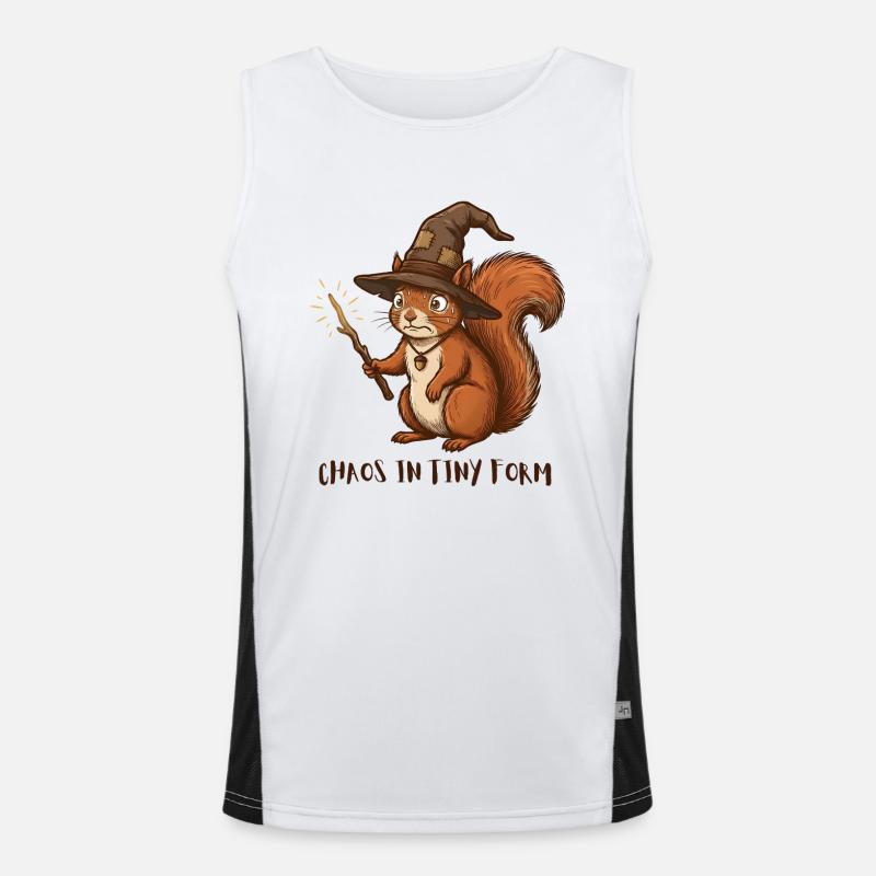 Chaos in Tiny Form – Feralcore Eichhörnchen Funktionelles Kontrast-Tank Top für Männer 