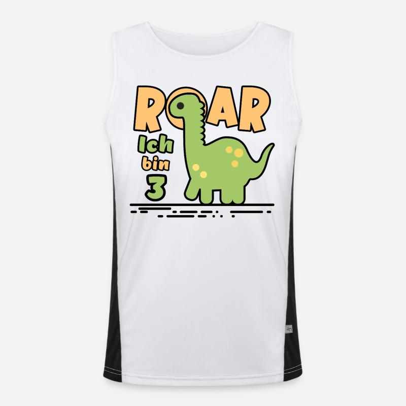 3rd Birthday Dinosaur Men's Functional Contrast Tank Top 