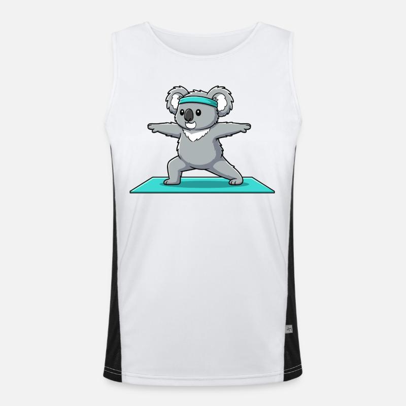 Yoga-Koala-Bär macht Krieger-Pose Funktionelles Kontrast-Tank Top für Männer 