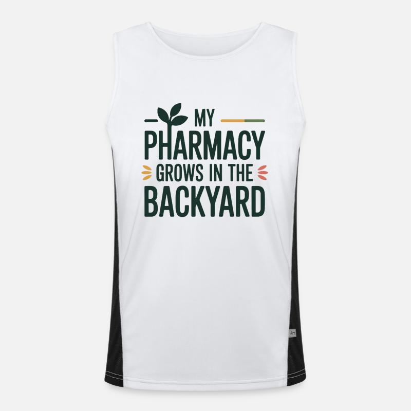 Naturopath My Pharmacy Grows Backyard Professional Men's Functional Contrast Tank Top 