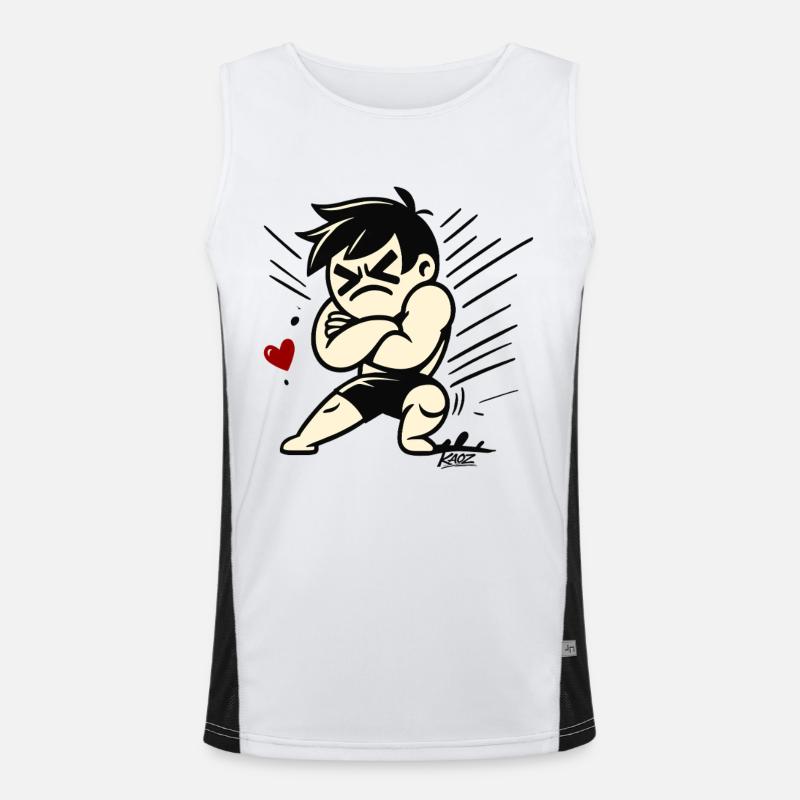 Comic Character with Crossed Arms Men's Functional Contrast Tank Top 