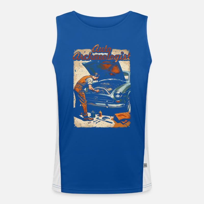 Auto Restauration Auto Archaeologist Funktionelles Kontrast-Tank Top für Männer 