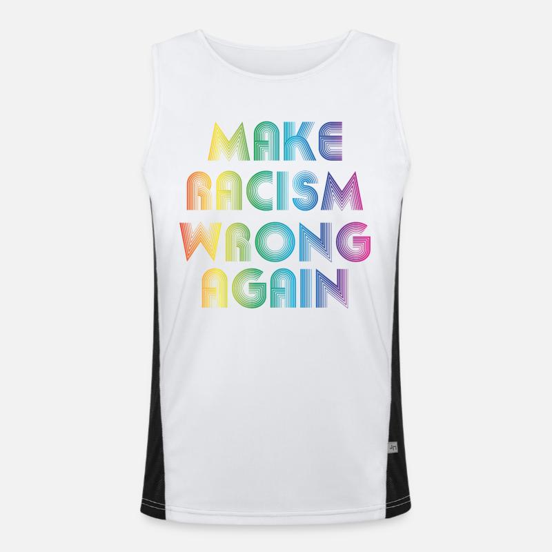 make racism wrong again - Men's Functional Contrast Tank Top  - white/black