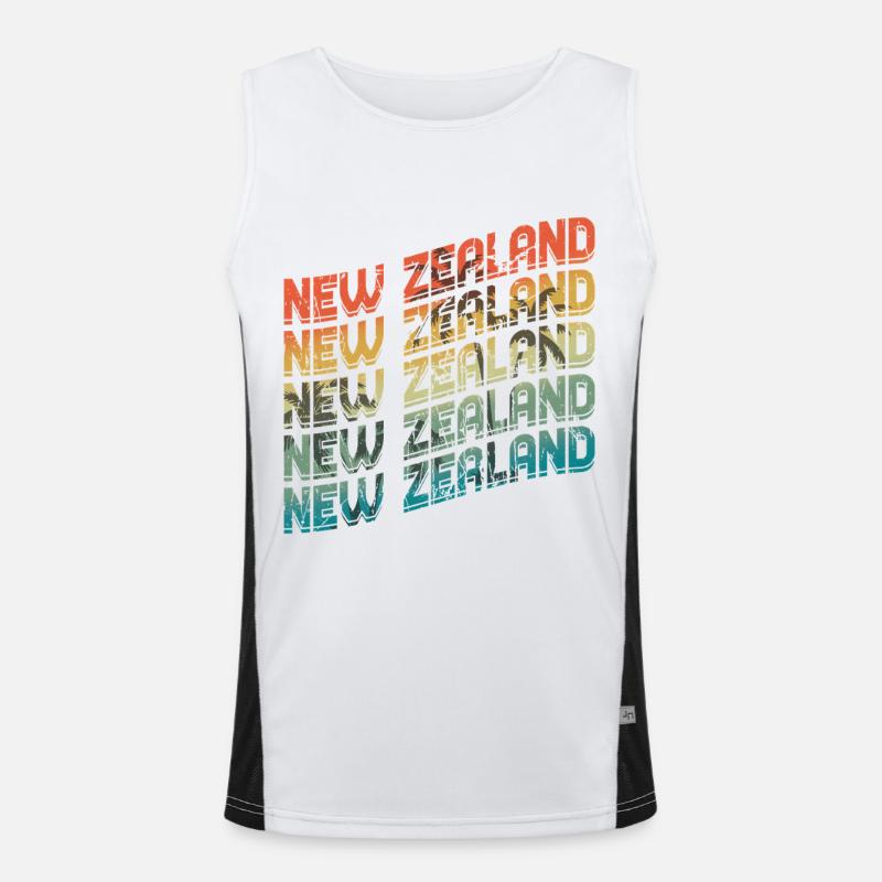 Neuseeländischer Retro Vintage Neuseeländer Neuseeland Funktionelles Kontrast-Tank Top für Männer 