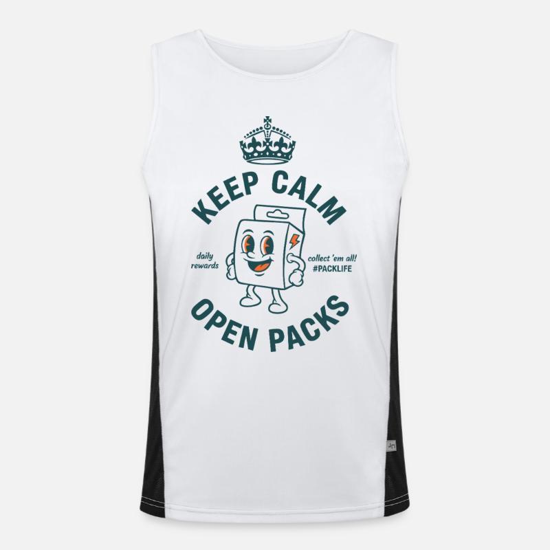 Keep Calm Open Packs Sammelkarten-Packlife Funktionelles Kontrast-Tank Top für Männer 