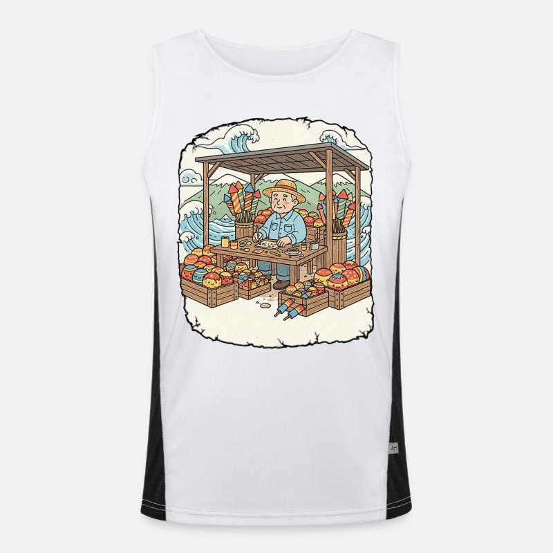 Fireworks Pyro Rockets Men's Functional Contrast Tank Top 