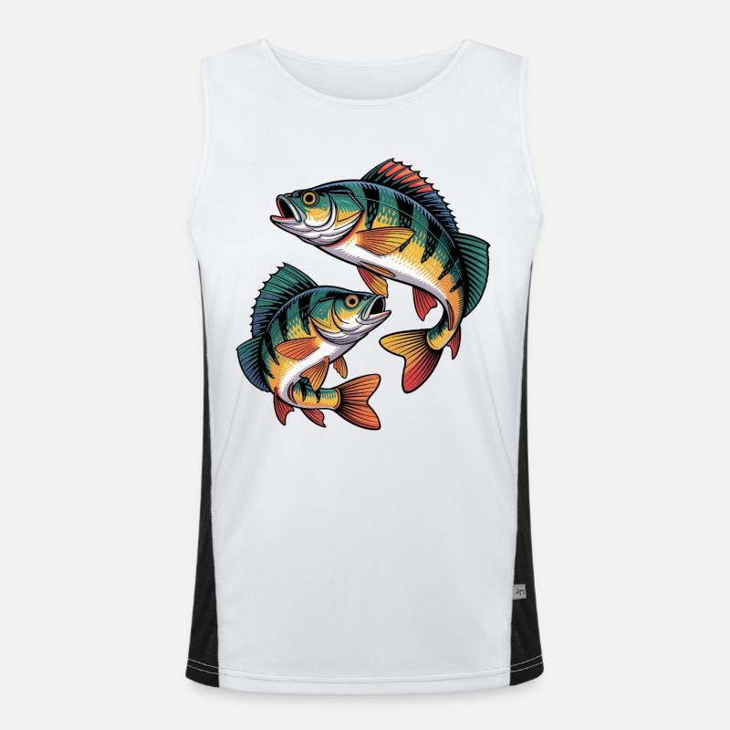 two perch - Men's Functional Contrast Tank Top  - white/black