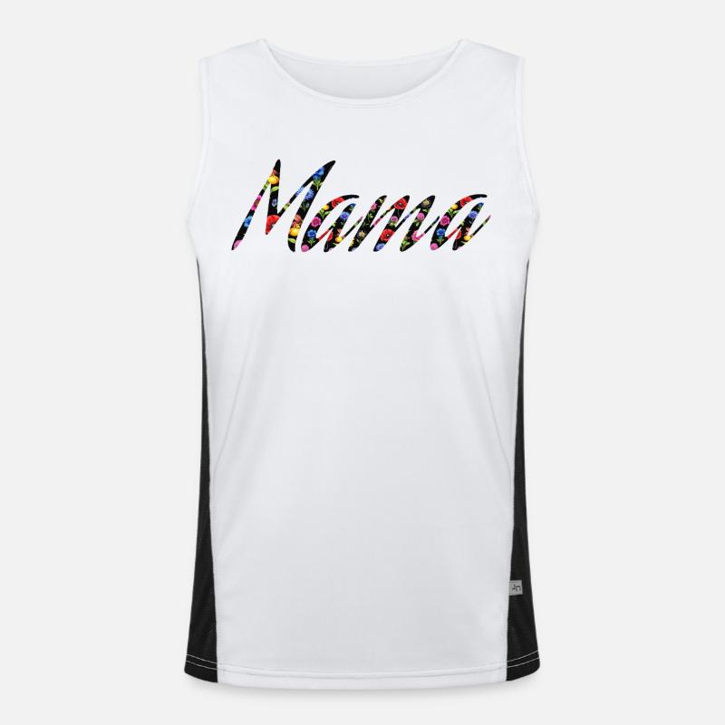 Flower Waves Pattern Men's Functional Contrast Tank Top 