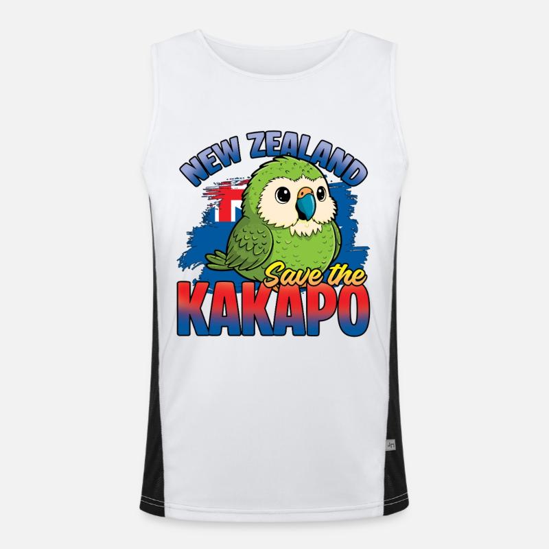 Rettet den Kakapo-Vogel Neuseeland Funktionelles Kontrast-Tank Top für Männer 