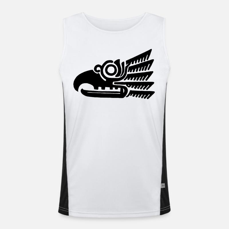 Schwarzer Vogelkopf Funktionelles Kontrast-Tank Top für Männer 