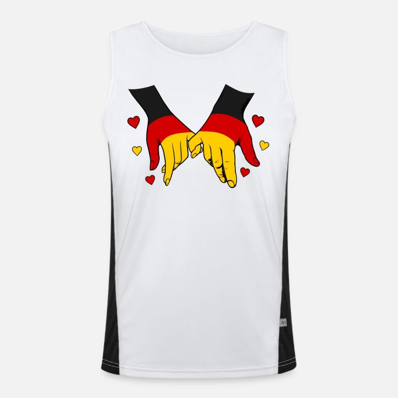 Drapeau allemand main dans la main Débardeur respirant contrasté Homme 