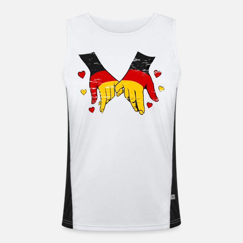 Drapeau allemand main dans la main utilisé Débardeur respirant contrasté Homme 