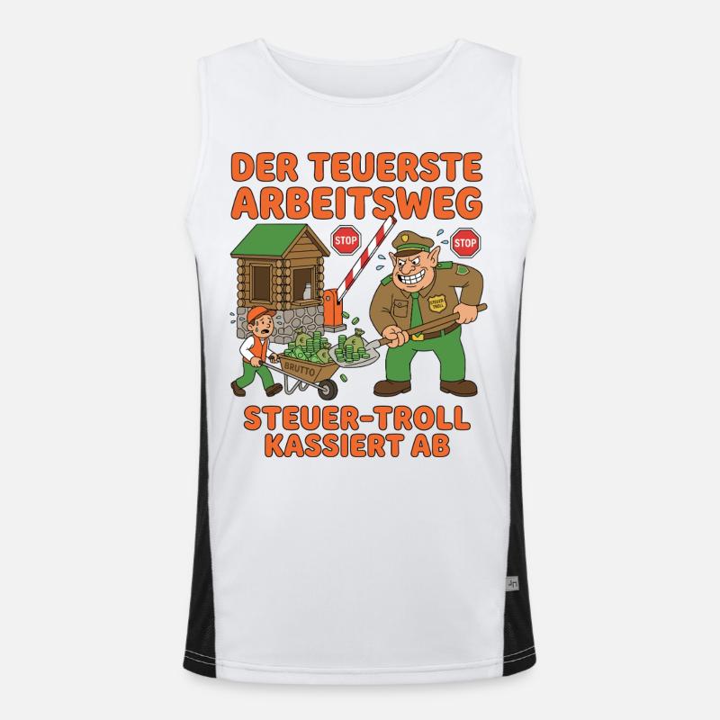 The most expensive commute to work Men's Functional Contrast Tank Top 