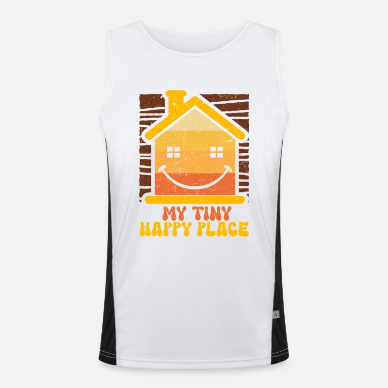 Tiny House My Tiny Happy Place - Men's Functional Contrast Tank Top  - white/black