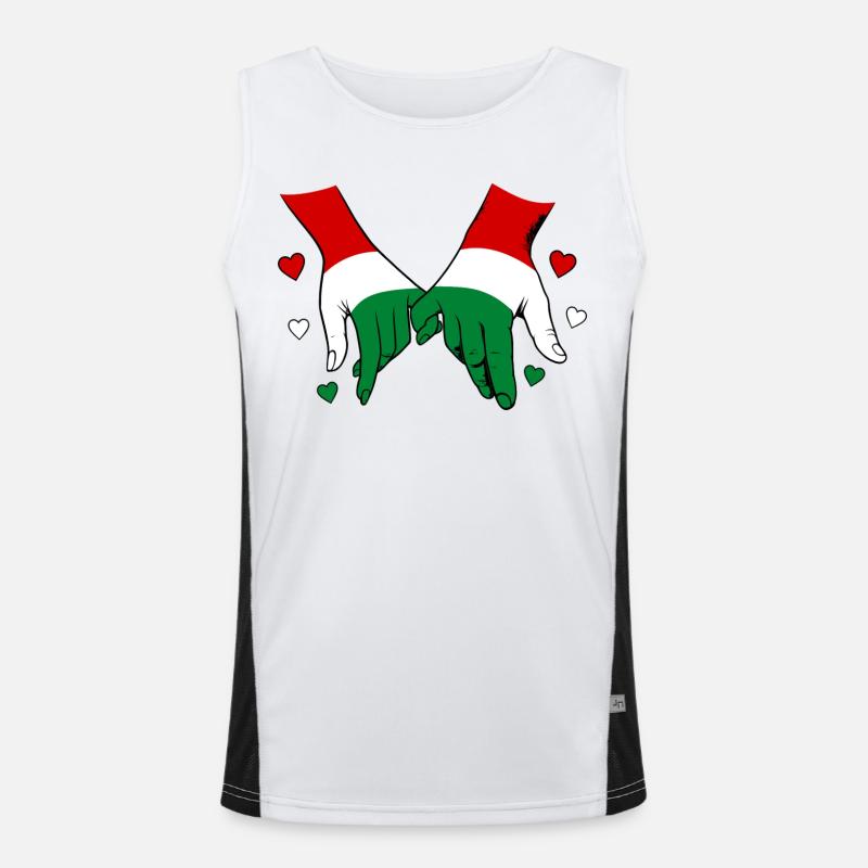 Drapeau hongrois main dans la main Débardeur respirant contrasté Homme 