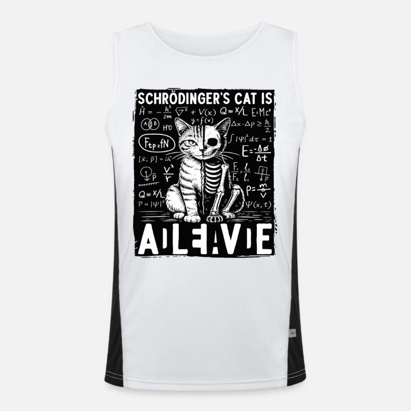 Le chat de Schrödinger est vivant, mort Débardeur respirant contrasté Homme 