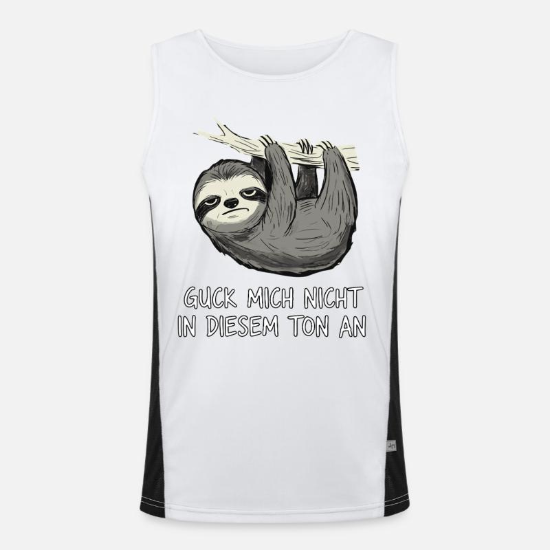 Faultier Spruch Lustig Sarkasmus Funktionelles Kontrast-Tank Top für Männer 