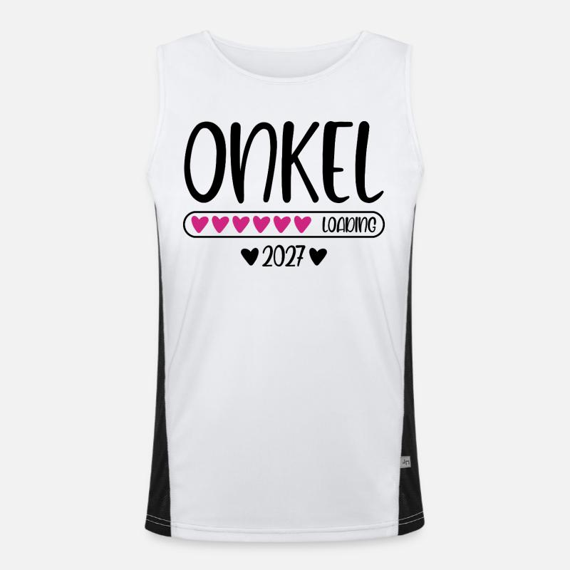 Uncle 2027 loading heart loading bar - Men's Functional Contrast Tank Top  - white/black