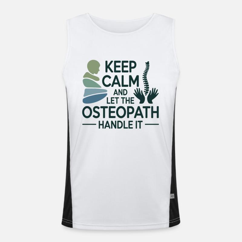 Osteopath Keep Calm Handle It Professional  - Men's Functional Contrast Tank Top  - white/black