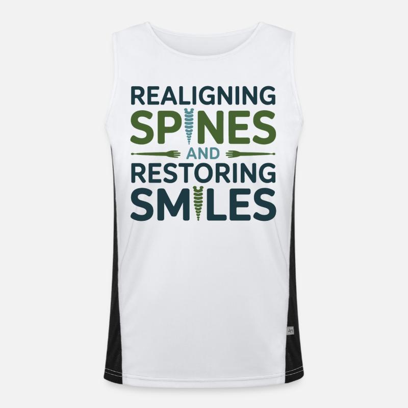 Osteopath Realigning Spines Restoring Smiles  Men's Functional Contrast Tank Top 