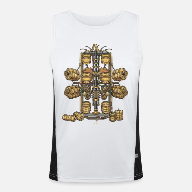 Multi-impact bomb fireworks Malta pyrotechnics - Men's Functional Contrast Tank Top  - white/black