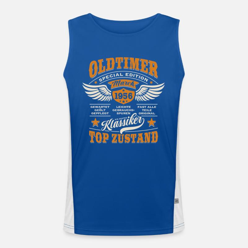 Oldtimer March 1956 - Geburtstag - Geschenk Funktionelles Kontrast-Tank Top für Männer 