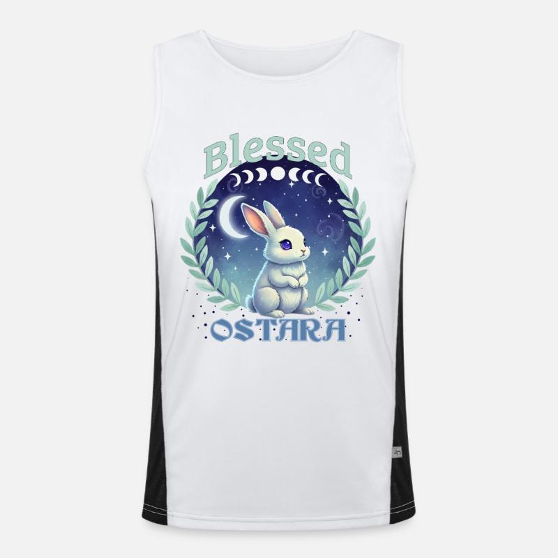 Ostara Happy Easter Pagan Spring Equinox - Men's Functional Contrast Tank Top  - white/black