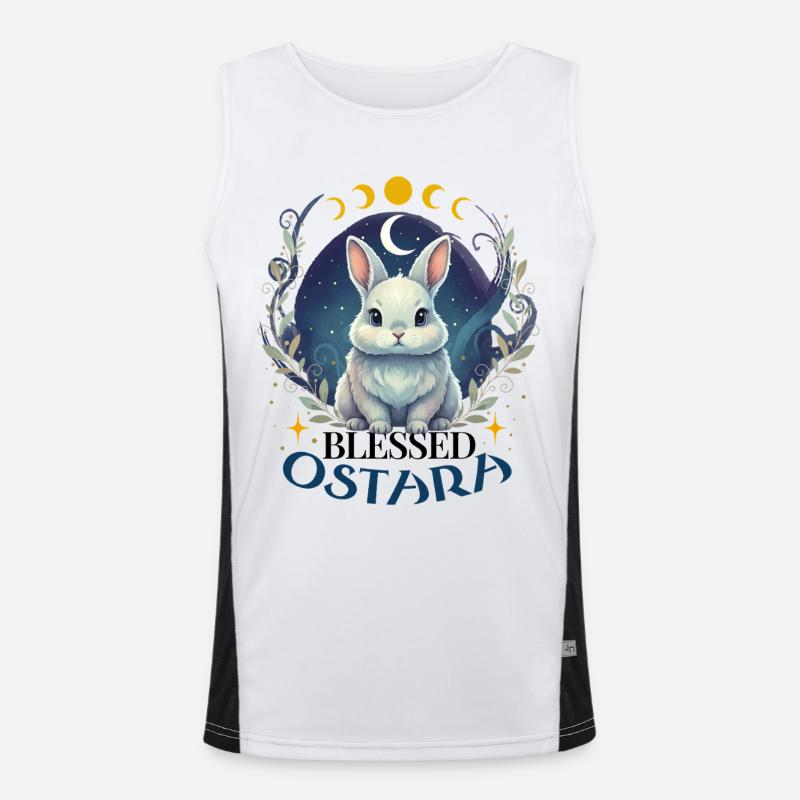 Joyeuses Pâques Ostara Lapin Païen Débardeur respirant contrasté Homme 