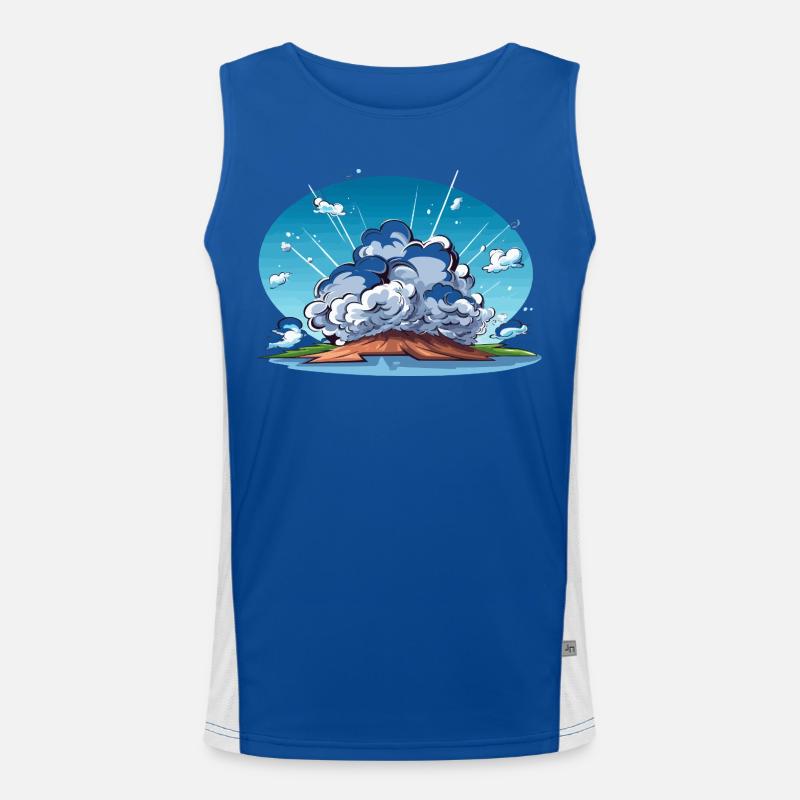 Comic explosion in the landscape panorama Men's Functional Contrast Tank Top 