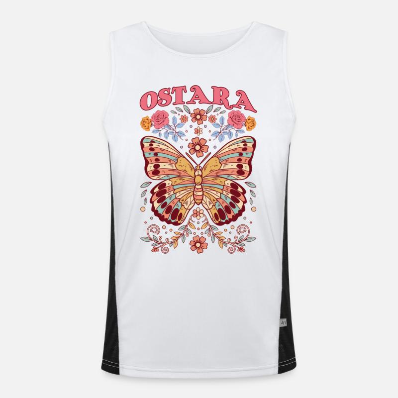 Ostara Månebarn God påske Ostara - Funksjonell kontrast-singlet for menn - hvit/svart