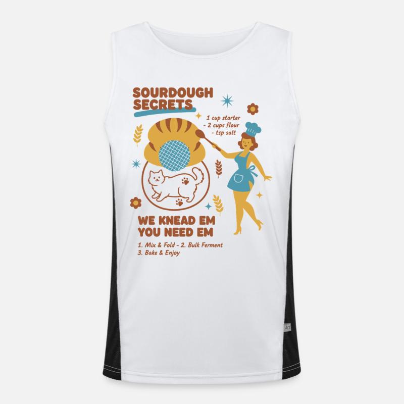 Sourdough Secrets Bread Baking Baker Sourdough - Men's Functional Contrast Tank Top  - white/black