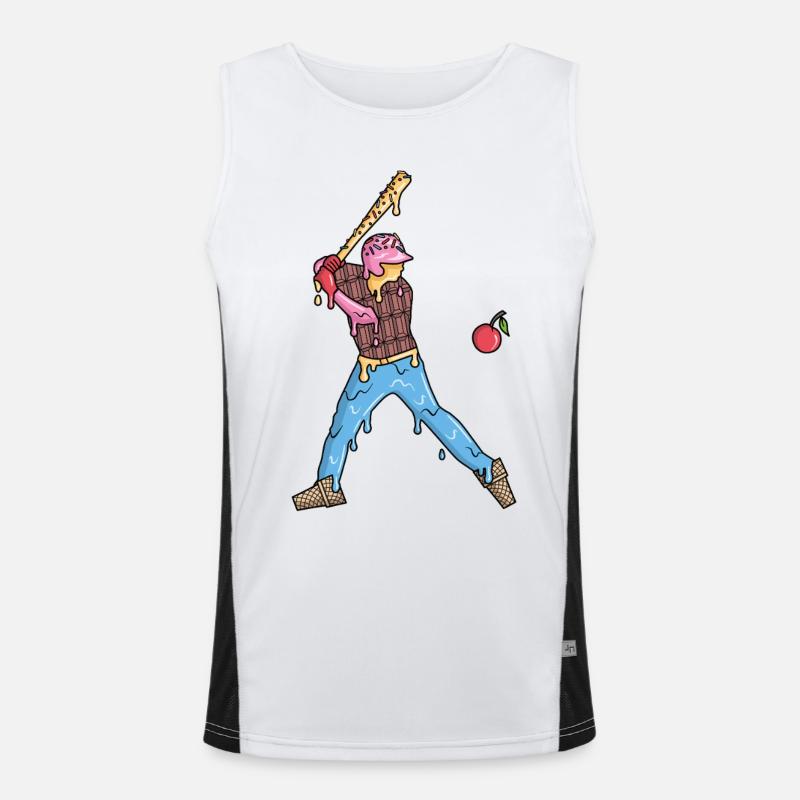 Baseball Baseballer Eiscreme Jungen Baseballspiele - Men's Functional Contrast Tank Top  - white/black