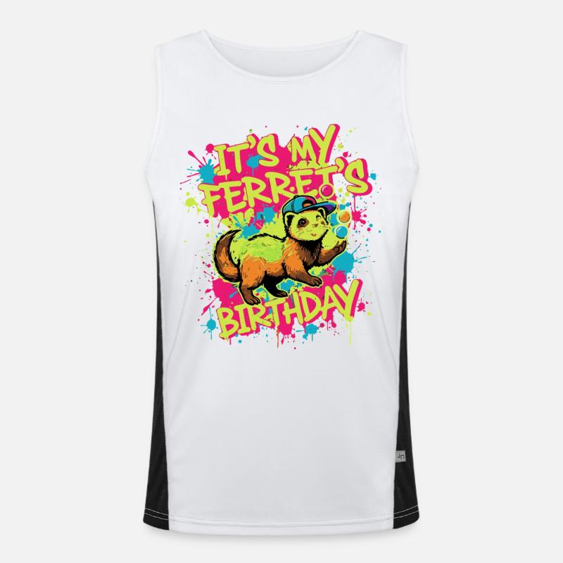 Frettchen Geburtstag Funktionelles Kontrast-Tank Top für Männer 