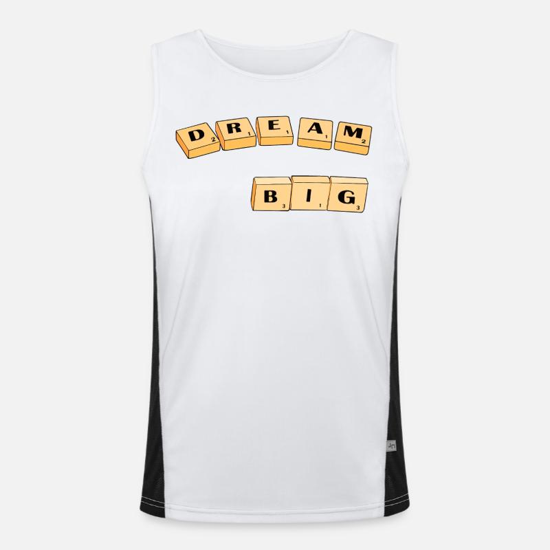 Dream Big Block Typography Men's Functional Contrast Tank Top 