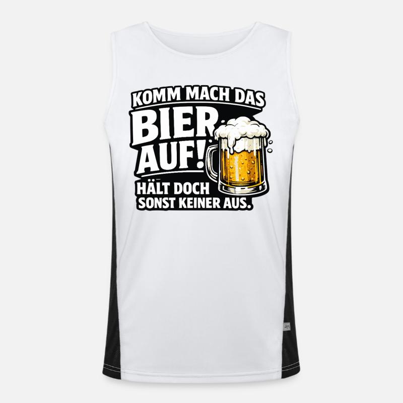 Bier Spruch Komm Mach Das Bier Auf  Funktionelles Kontrast-Tank Top für Männer 