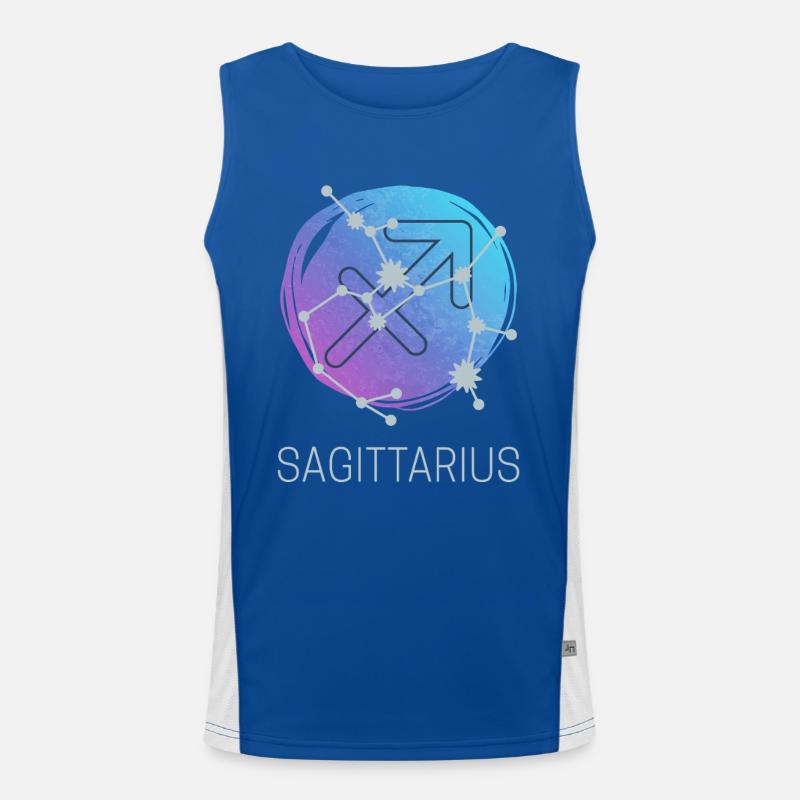 Schütze Sagittarius Sternzeichen Astrologie Design Funktionelles Kontrast-Tank Top für Männer 
