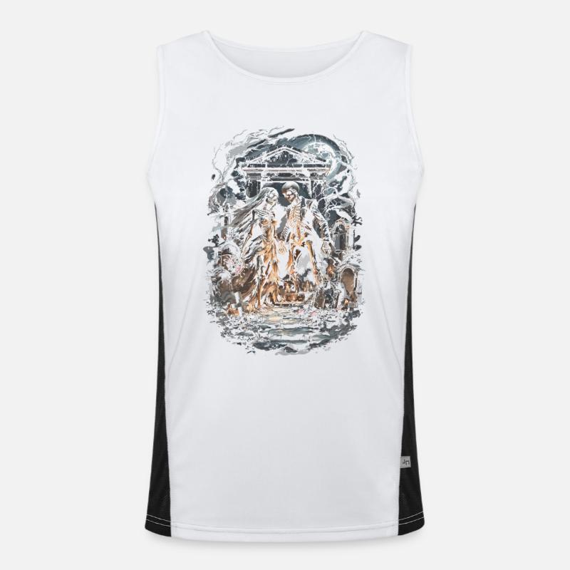 Cemetery Goth Humor Men's Functional Contrast Tank Top 