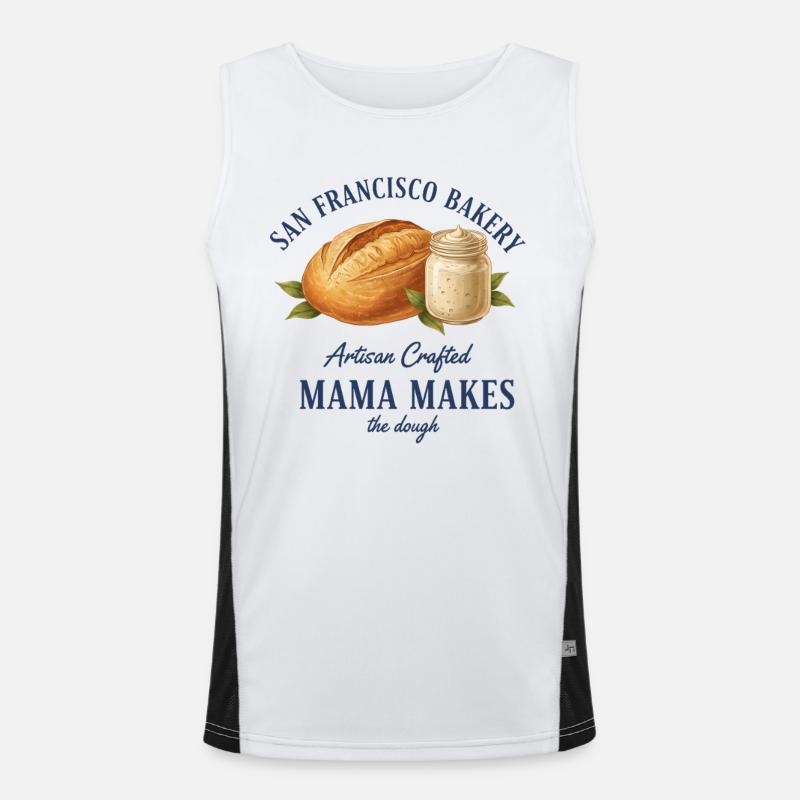 Sauerteigbrot Backer Bäckerin Mama macht den Teig Funktionelles Kontrast-Tank Top für Männer 